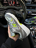 Чоловічі кросівки New Balance 530 весна-осінь з сіткою сірі з зеленим. Живе фото. топ, фото 4