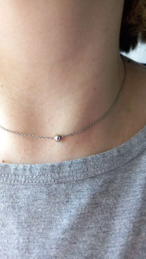 Срібне кольє з кулькою 5 мм, фото 1