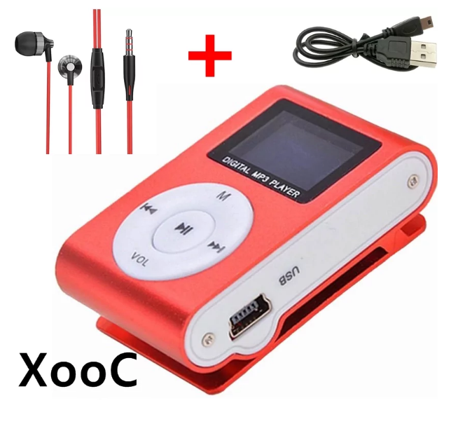 Мини MP3 Плеер Клипса с Экраном + Наушники PO82-R — Купить Недорого на ...
