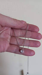 Срібне кольє з камінчиком 6 мм