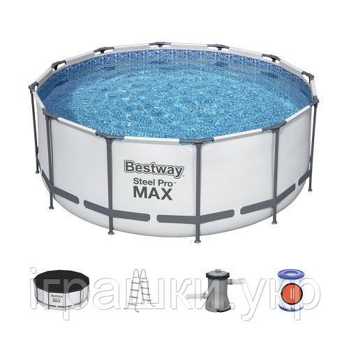 Басейн каркасний Bestway 56420 , (фільтр насос, сходи, тент) 366 х 122 см