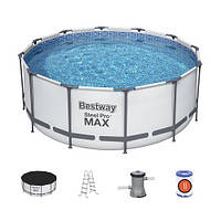 Басейн каркасний Bestway 56420 , (фільтр насос, сходи, тент) 366 х 122 см