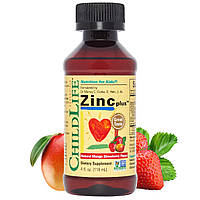 ChildLife Essentials Zinc Plus жидкий цинк для детей натуральный вкус манго и клубники. 118 мл.
