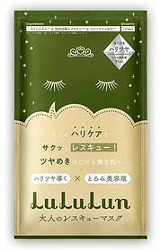 LuLuLun One Night Otona Hari Tsuya — Антивікова маска для пружної та сяйної шкіри обличчя, 1 шт., Японія