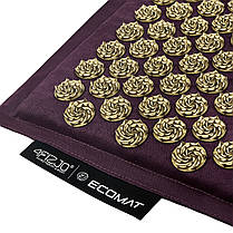 Коврик акупунктурный с подушкой 4FIZJO Eco Mat Аппликатор Кузнецова 68 x 42 см 4FJ0250 Wine Red/Gold, фото 3