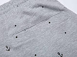 Чоловічі спортивні трикотажні сірі шорти з якорями, фото 4