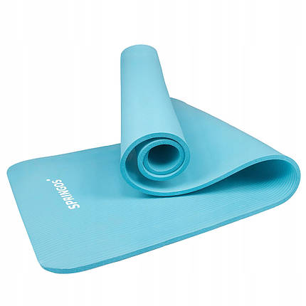 Коврик (мат) для йоги и фитнеса Springos NBR 1 см YG0033 Sky Blue, фото 2