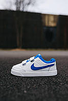 Кросівки дитячі Nike Capri шкіряні білі на хлопчика та дівчинку на липучках стильні зручні модні