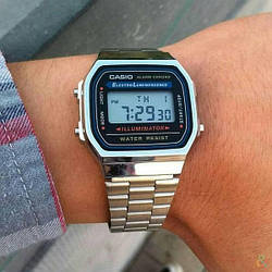 Класичні металеві годинник Casio F-91W Illuminator Silver Касіо