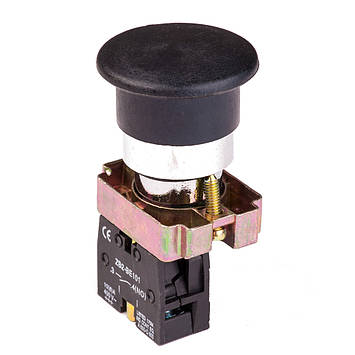 Кнопка управління натискна XB2-BC21 чорна "Старт", фото 1