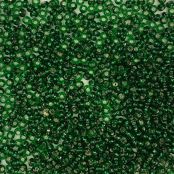 Бісер Ярна розмір 10мм колір 53 темно зелений срібло 50г