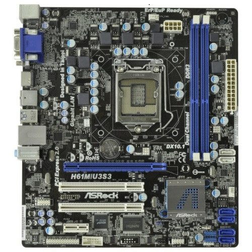 НАДЕЖНАЯ ПЛАТА LGA1155 ASRock H61M/U3S3 DDR3 /USB3.0 Поддерживает SATA3 + INTEL® Core™ i7,i5,i3 3го ПОКОЛЕНИЯ