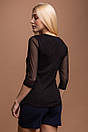 Ошатна бавовняна блузка кофта із сіточкою "Scarlet", жіноча батальна блузка L,XL,XXL,3XL,4XL,, фото 3