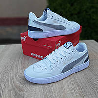 Пума Ральф Семпсон весна лето мужские кроссы в белом цвете.Кроссовки мужские белые с серым Puma Ralph Sampson
