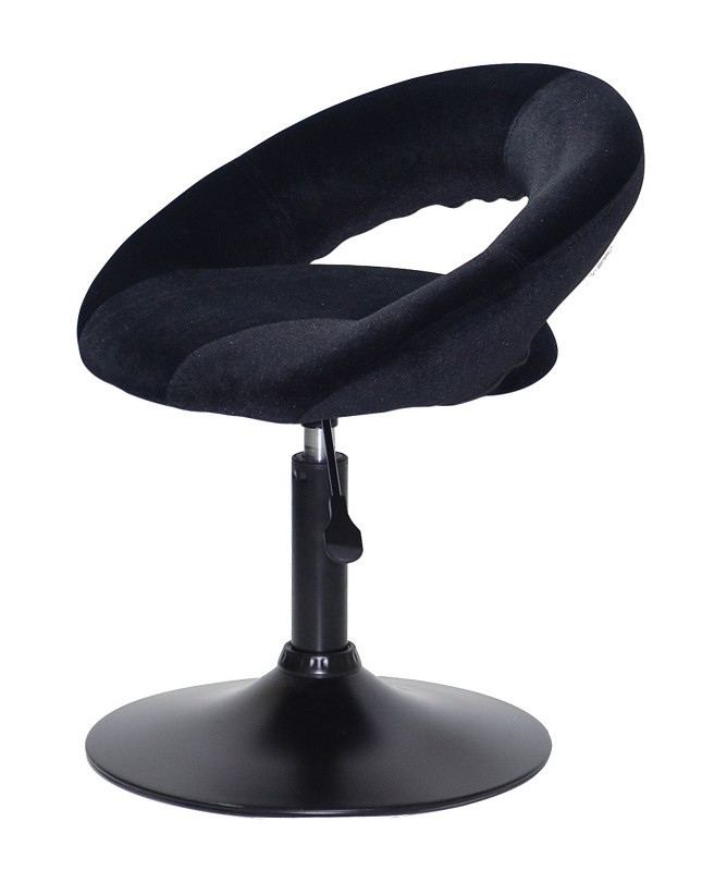 Стілець Holy (Холі) BK — Base чорний B-1011 велюр (бархіт) на чорній опорі млинця, фото 1