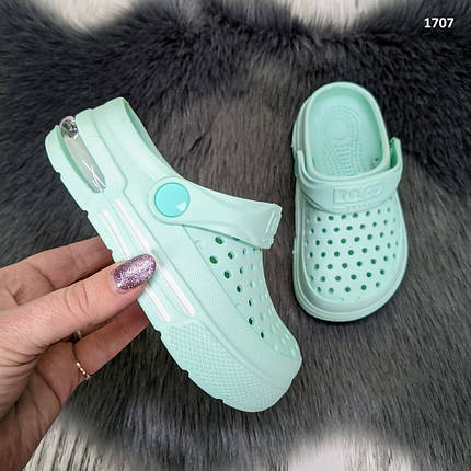 Крокси сабо дитячі мятні для дівчинки з балоном Dago Style р-р 25-30, фото 1