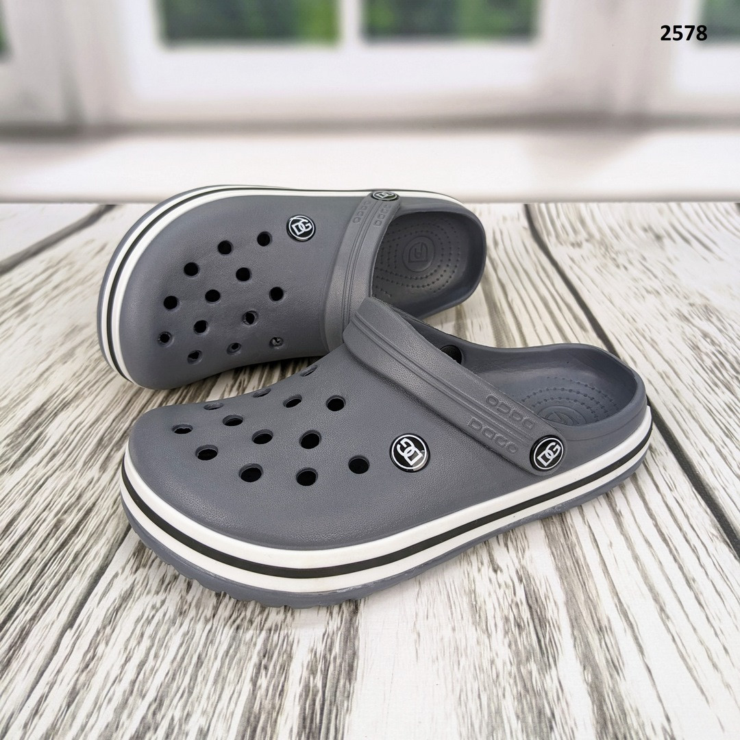 Сабо крокси жіночі або для хлопчика сірі Даго Стиль 2578, фото 1