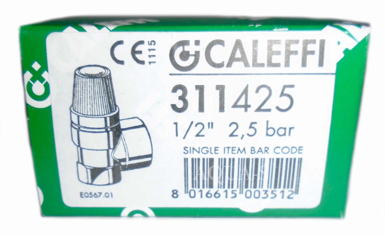 Клапан предохранительный Caleffi DN 1/2" (2,5 бара) для систем отопления (Италия) 311425 - фото 3 - id-p259881879