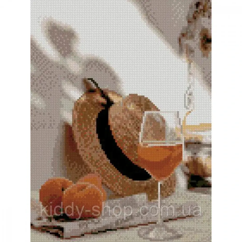 Алмазна вишивка. Картина на підрамнику "Бокал гристого", розмір 40x30 см, фото 1