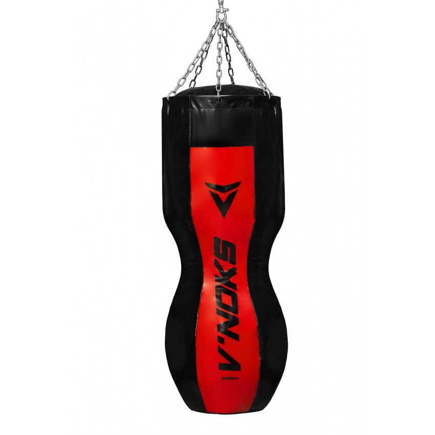 🔥 Боксерський мішок силует 110 см 50-60 кг V'Noks Gel Red чорно-червоний + ланцюга у подарунок!🎁