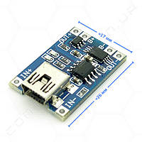 Контролер заряду Li-Ion акумуляторів TP4056 mini USB з захистом