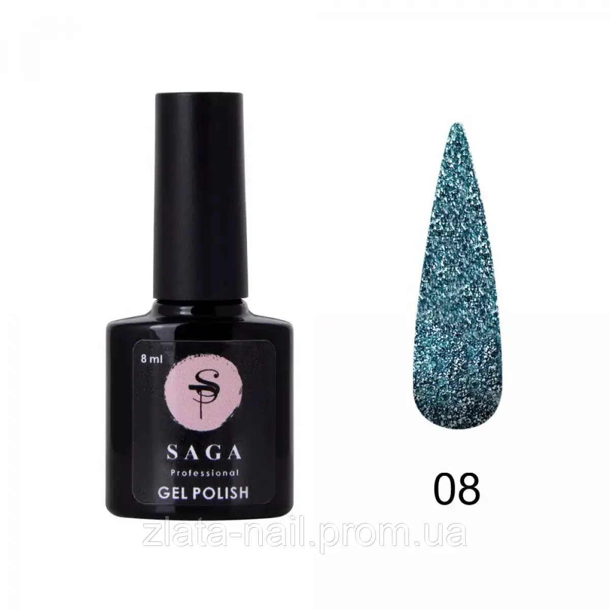 Гель-лак світловідбивний Saga Professional Fiery gel No08, 8 мл