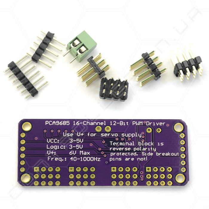 Модуль PCA9685 16-канальний з I2C інтерфейсом 12-bit PWM/Servo конструктор