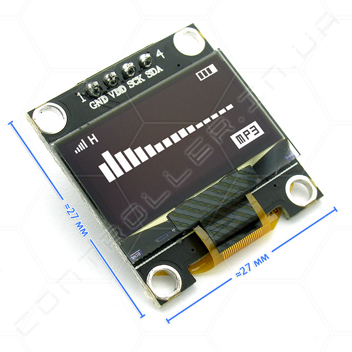 Додаток дисплій OLED NEW 0,96 I2C 128x64 (білий)