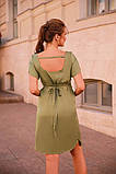 Зручна м'яка сукня для вагітних та годуючих із секретом годування вільного крою хакі, 5182616-Х, фото 4