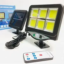 Вуличний ліхтар Solar light BK-128-6 COB на сонячній батареї з датчиком руху