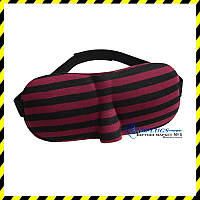 3D очки для сна Silenta, бордовый цвет с полосками! 3D маска для сна. Супер мягкая!