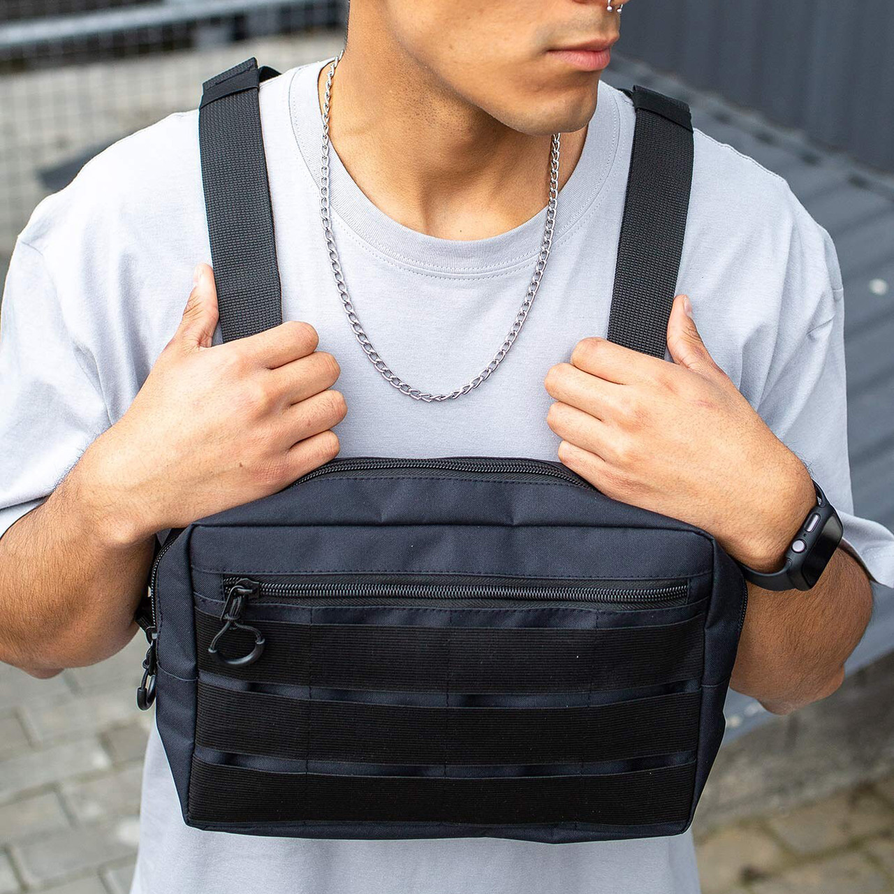 Качественная тактическая сумка нагрудная разгрузочная, Gp61, жилет на грудь, для военных, охотников и рыбаков - фото 5 - id-p1610868804