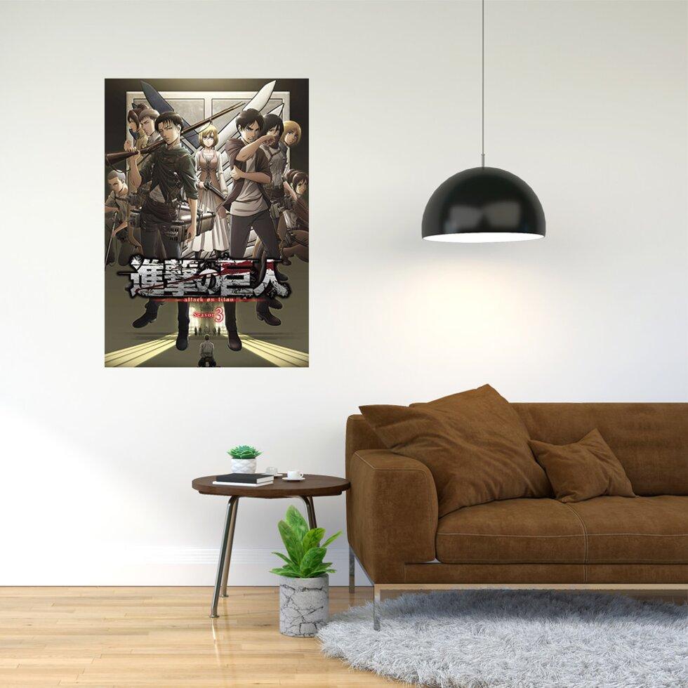 Плакат-постер з принтом "Attack on Titan - Вторгнення титанів (японська постапокаліптична манга) 3" , А2