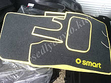 Текстильні килимки сіро-жовті для Smart Fortwo 450 (в салон і в багажник)