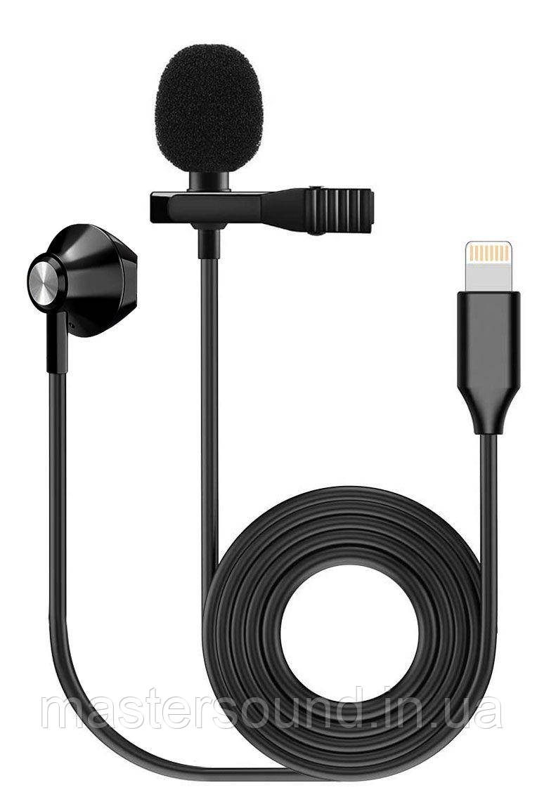 Петличний мікрофон Fzone KM-06 Lavalier Microphone W/ Earphone (Lighting)