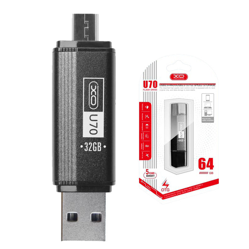 USB флешка XO U70 OTG Micro to USB 2.0U 64GB