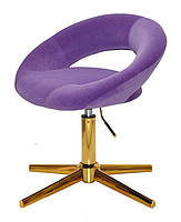 Стілець із круглим сидінням на золотій хрестовині на стопах Holy GD-Modern Base, фото 7