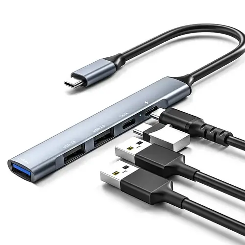 OTG тройник USB C Type-C для зарядки и подключения периферийных ...