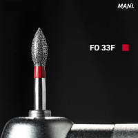 Алмазний бор FO-33F. "Сливка" (ISO 257/022), червоний.