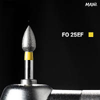 Алмазний бор FO-25EF. "Сливання" (ISO 257/025), жовтий.