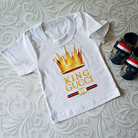 Белая детская футболка для новорожденных гуччи