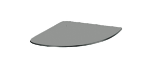 Кутова полиця скло настінна навісна COMMUS PL24 URG(250х250х6)