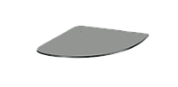 Скляна поличка в ванну настінна навісна кутова радіусна COMMUS PL20 URG(300x300х6)