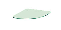 Поличка скляна настінна навісна кутова радіусна COMMUS PL21 URС(350x350х6), фото 1