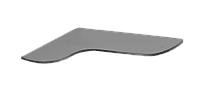 Полка из стекла настенная навесная угловая фигурная COMMUS PL22 UFG(450x350)