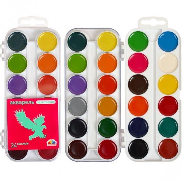 Акварель 24 кольор. "Захоплення" №200109 б/п,пластик/Гамма UA/(12)