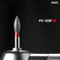 Алмазний бор FO-100F. "Сливка" (ISO 257/024), червоний.