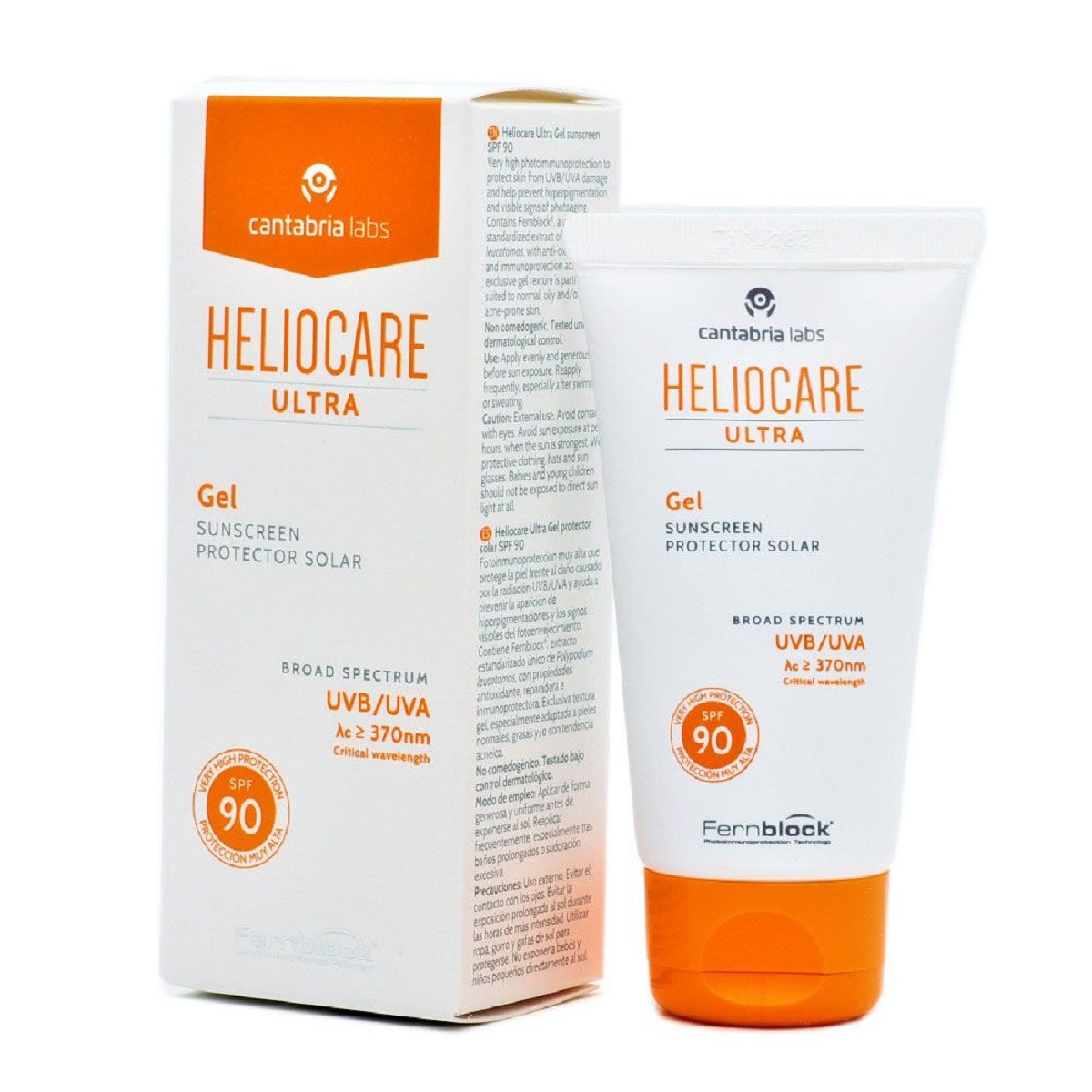 Сонцезахисний гель для комбінованої та жирної шкіри Cantabria labs Heliopare Ultra Gel SPF 90, 50 мл