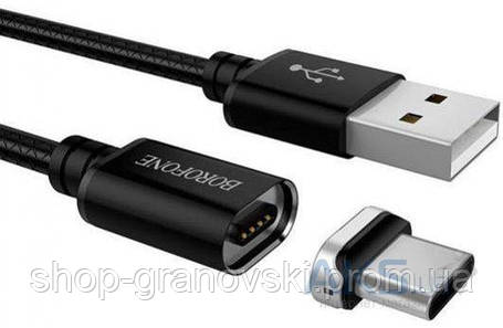 USB дріт Borofone BU1 Mag Jet - microUSB Black, фото 2