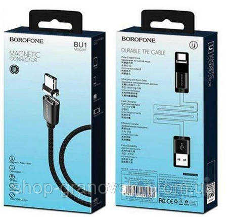 USB дріт Borofone BU1 Mag Jet - microUSB Black, фото 2
